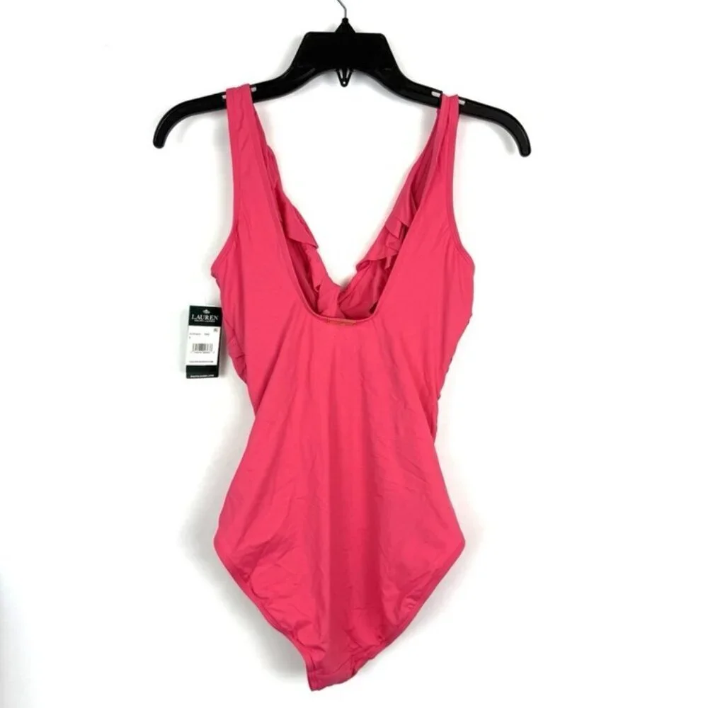 Lauren Ralph Lauren Women’s Pink Underwire One Piece Swimsuit Size 8